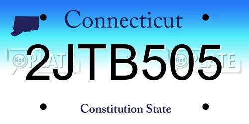 2JTB505 Connecticut License Plate