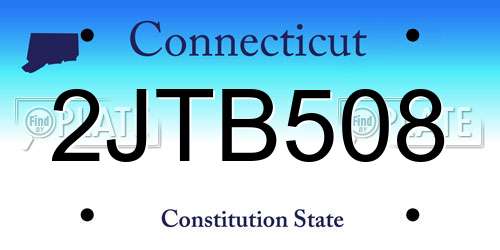 2JTB508 Connecticut License Plate