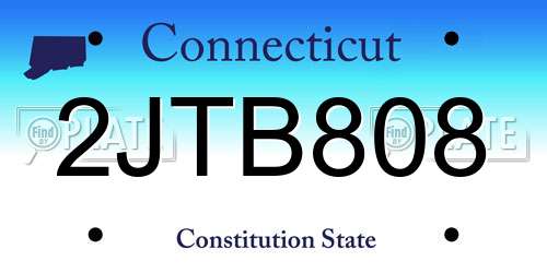 2JTB808 Connecticut License Plate
