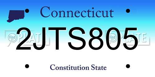 2JTS805 Connecticut License Plate