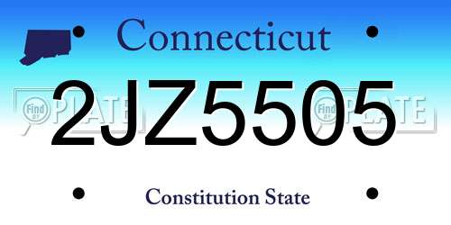 2JZ5505 Connecticut License Plate