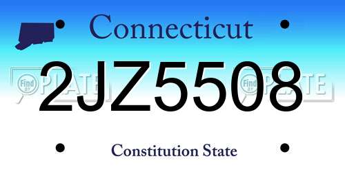 2JZ5508 Connecticut License Plate