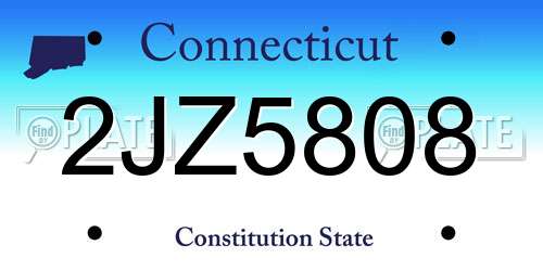 2JZ5808 Connecticut License Plate