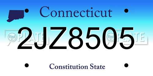 2JZ8505 Connecticut License Plate