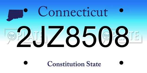 2JZ8508 Connecticut License Plate