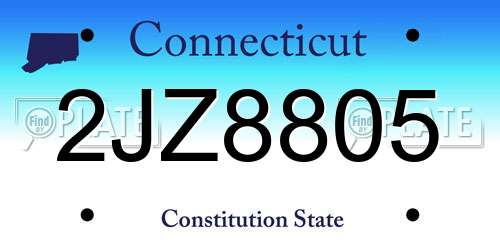 2JZ8805 Connecticut License Plate