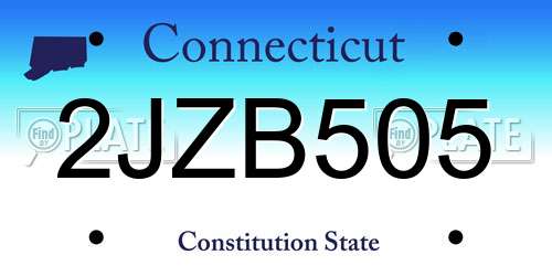 2JZB505 Connecticut License Plate