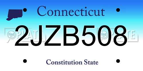 2JZB508 Connecticut License Plate