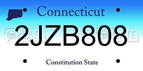 2JZB808 Connecticut License Plate