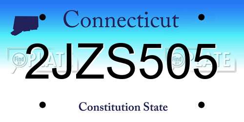 2JZS505 Connecticut License Plate