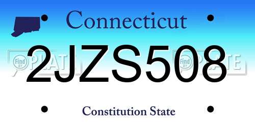 2JZS508 Connecticut License Plate