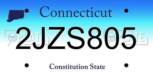 2JZS805 Connecticut License Plate