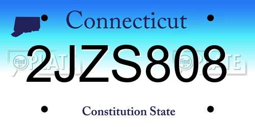 2JZS808 Connecticut License Plate