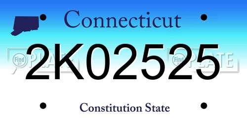 2K02525 Connecticut License Plate