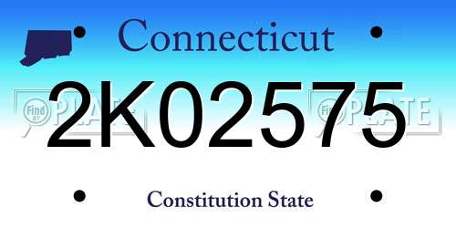 2K02575 Connecticut License Plate