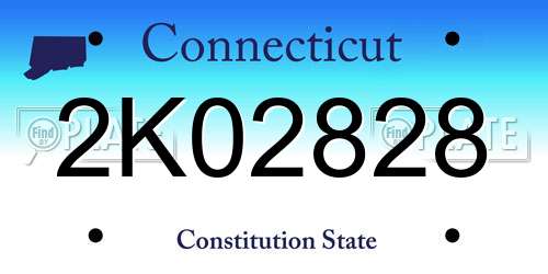 2K02828 Connecticut License Plate