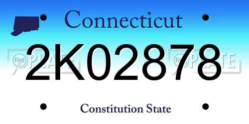 2K02878 Connecticut License Plate
