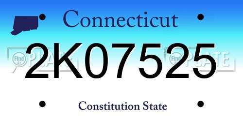 2K07525 Connecticut License Plate