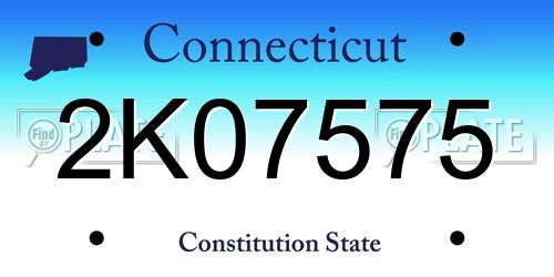 2K07575 Connecticut License Plate