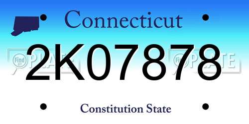 2K07878 Connecticut License Plate