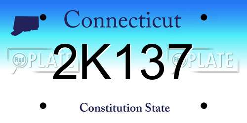 2K137 Connecticut License Plate