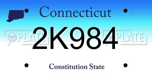2K984 Connecticut License Plate