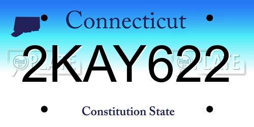 2KAY622 Connecticut License Plate