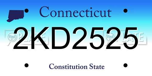 2KD2525 Connecticut License Plate