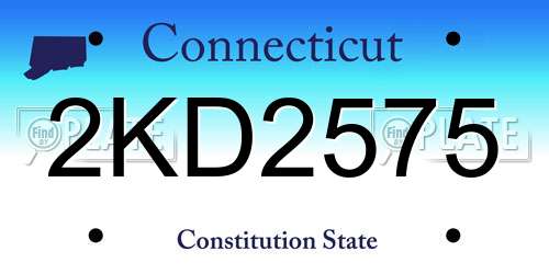 2KD2575 Connecticut License Plate