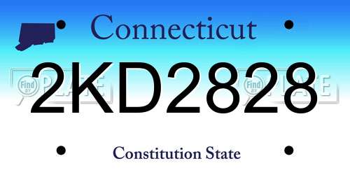 2KD2828 Connecticut License Plate