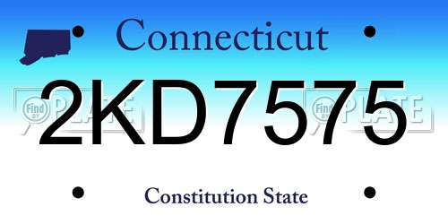 2KD7575 Connecticut License Plate