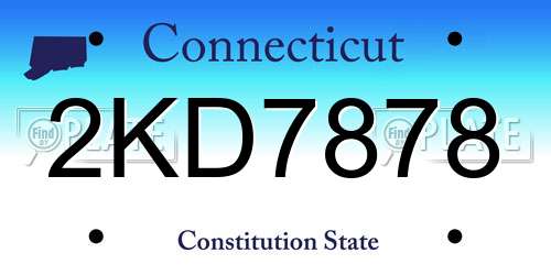 2KD7878 Connecticut License Plate