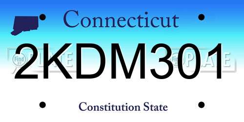 2KDM301 Connecticut License Plate