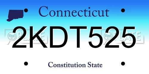 2KDT525 Connecticut License Plate