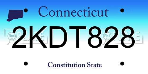 2KDT828 Connecticut License Plate