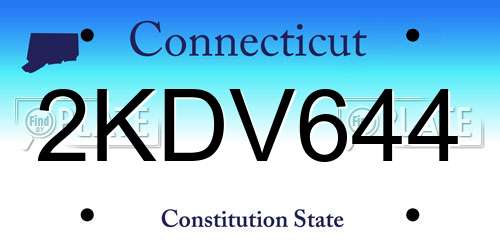 2KDV644 Connecticut License Plate