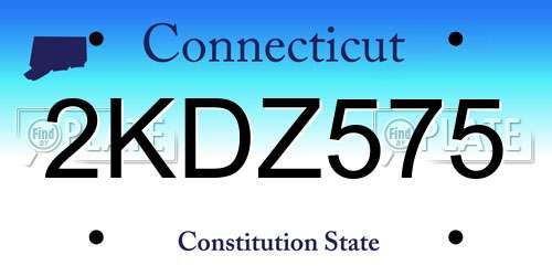 2KDZ575 Connecticut License Plate