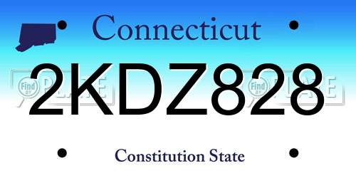 2KDZ828 Connecticut License Plate