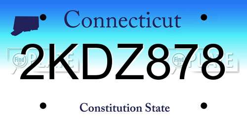 2KDZ878 Connecticut License Plate