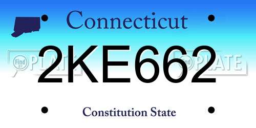 2KE662 Connecticut License Plate