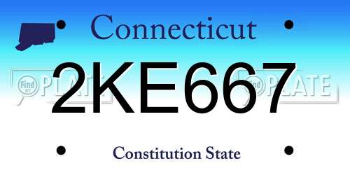 2KE667 Connecticut License Plate