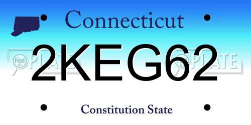 2KEG62 Connecticut License Plate