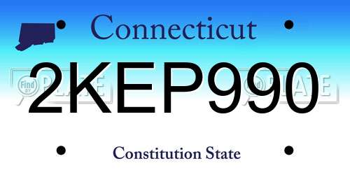 2KEP990 Connecticut License Plate