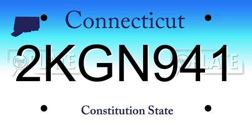 2KGN941 Connecticut License Plate