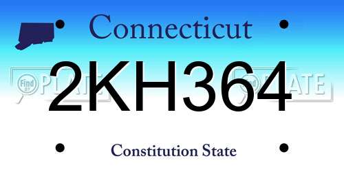 2KH364 Connecticut License Plate