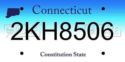 2KH8506 Connecticut License Plate