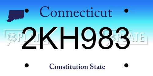 2KH983 Connecticut License Plate