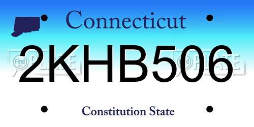 2KHB506 Connecticut License Plate