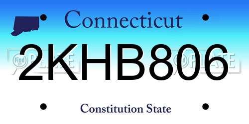 2KHB806 Connecticut License Plate