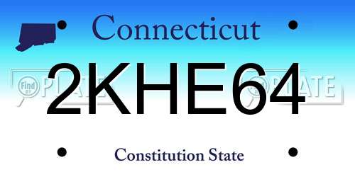 2KHE64 Connecticut License Plate